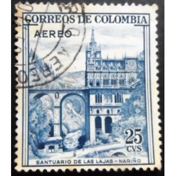 Selo postal da Colômbia de 1958 Las Lajas Sanctuary Nariño