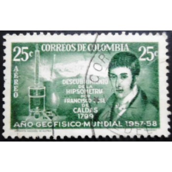 Selo postal da Colômbia de 1958 Francisco Jose de Calda