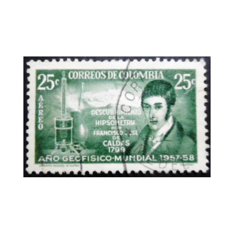 Selo postal da Colômbia de 1958 Francisco Jose de Calda