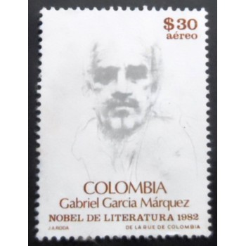 Selo postal da Colômbia de 1982 Gabriel García Márquez