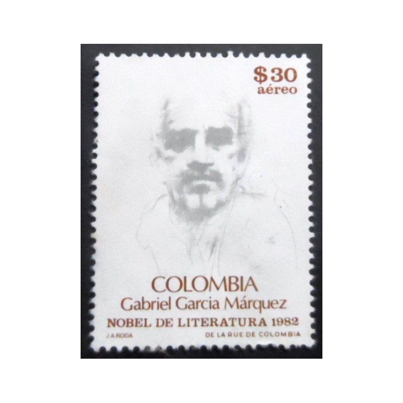 Selo postal da Colômbia de 1982 Gabriel García Márquez