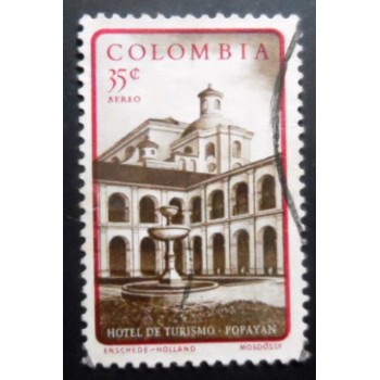 Selo postal da Colômbia de 1961 Monastery Hotel in Popayán