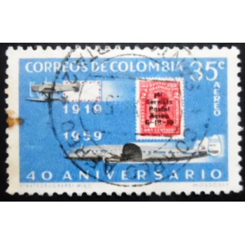 Selo postal da Colômbia de 1959 1919 Air Mail Stamp