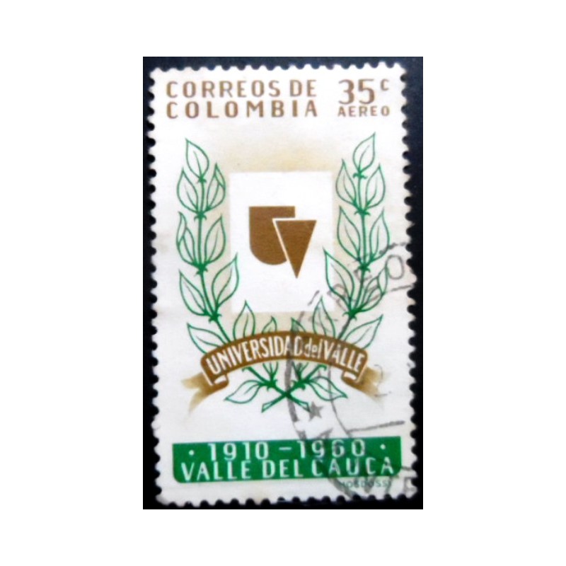 Selo postal da Colômbia de 1961 University emblem