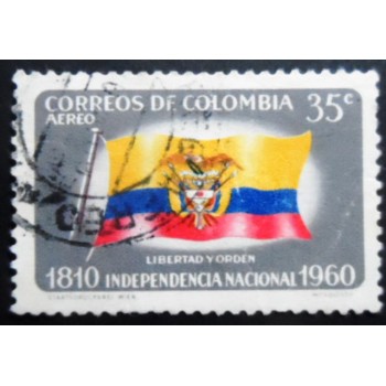 Selo postal da Colômbia de 1960 Colombian flag U