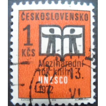 Selo postal da Tchecoslováquia de 1972 International Book Year