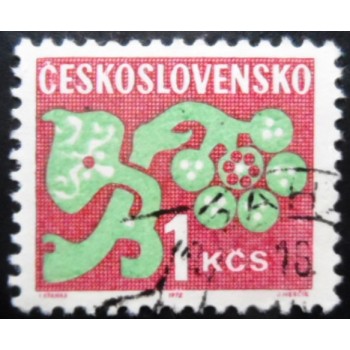 Selo postal da Tchecoslováquia de 1972 Flower Ornaments 1