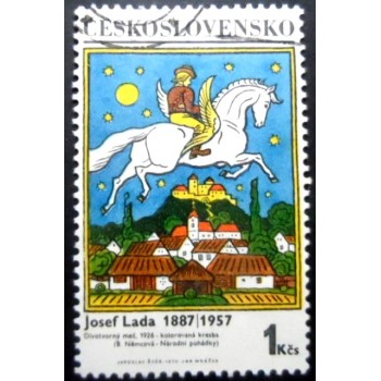 Selo postal da Tchecoslováquia de 1970 The Magic Horse by Josef Lada