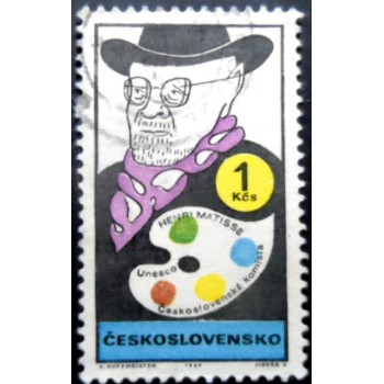 Selo postal da Tchecoslováquia de 1969 Henri Matisse