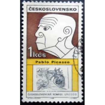 Selo postal da Tchecoslováquia de 1968 Pablo Picasso