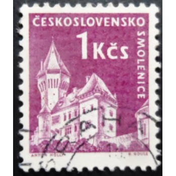 Selo postal da Tchecoslováquia de 1960 Smolenice Castle U