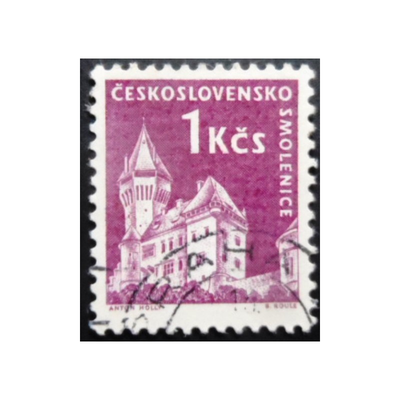 Selo postal da Tchecoslováquia de 1960 Smolenice Castle U