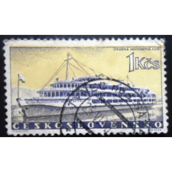 Selo postal da Tchecoslováquia de 1961 Komano Tourist steamer