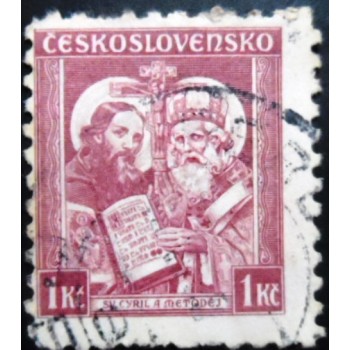 Selo postal da Tchecoslováquia de 1935 Sts. Cyril and Methodius