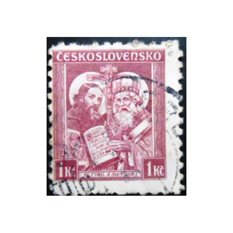 Selo postal da Tchecoslováquia de 1935 Sts. Cyril and Methodius