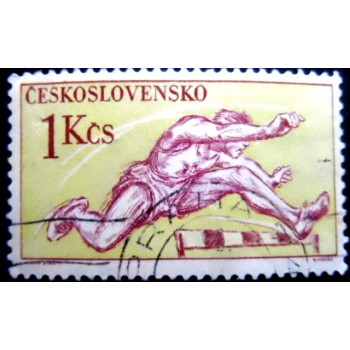 Selo postal da Tchecoslováquia de 1959 Hurdles