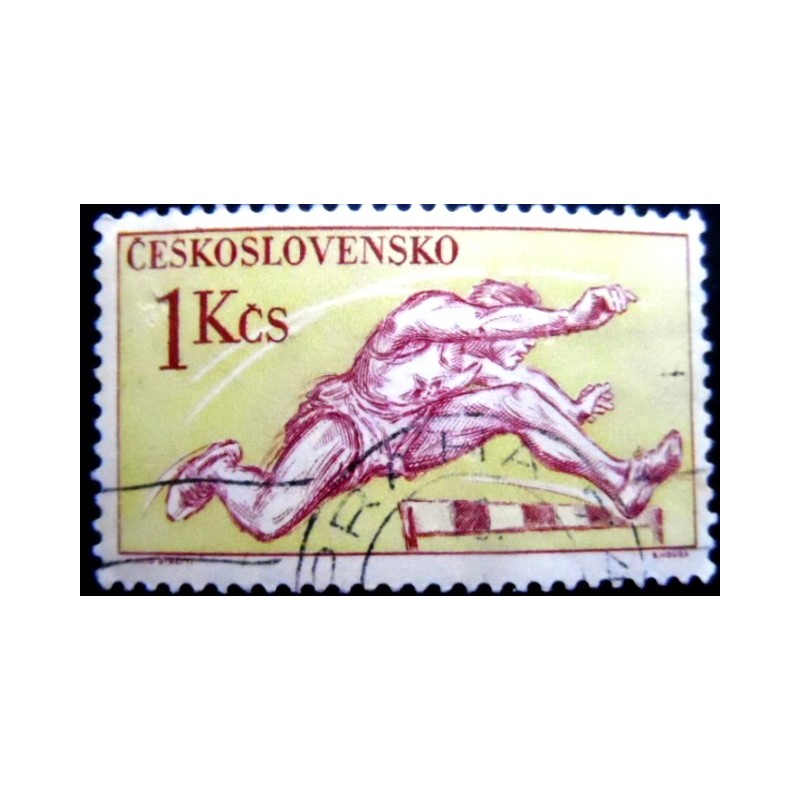 Selo postal da Tchecoslováquia de 1959 Hurdles