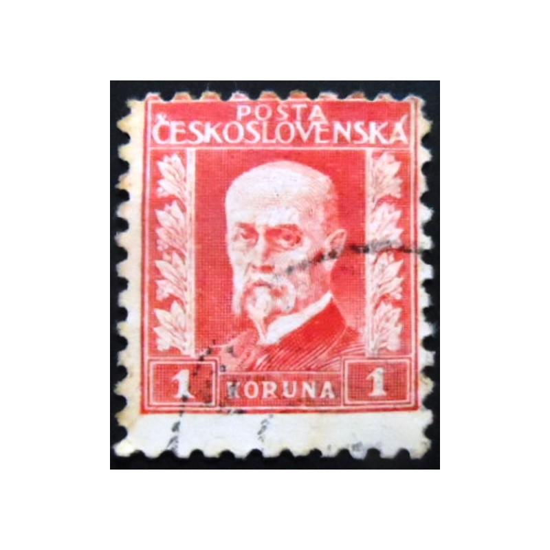 Imagem similar à do selo postal da Tchecoslováquia de 1926 Tomáš Garrigue Masaryk 1