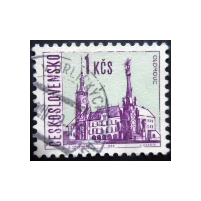 Selo postal da Tchecoslováquia de 1966 Olomouc