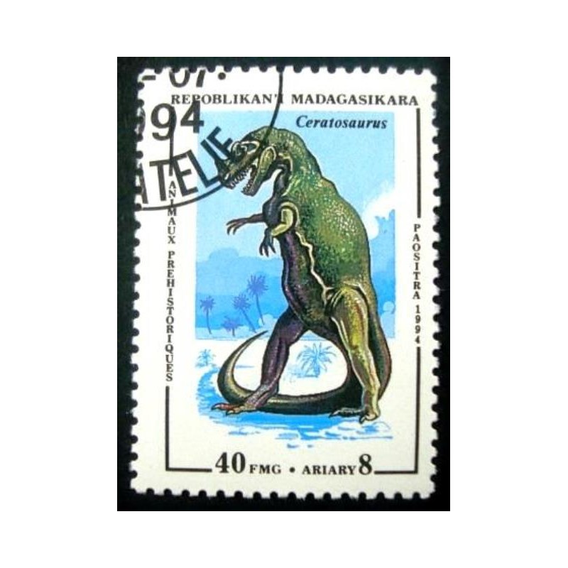 Selo postal de Madagaskar de 1994 Ceratosaurus MCC