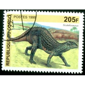 Selo postal da Rep. Popular do Congo de 1999 Scutellosaurus NCC