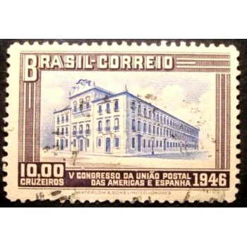 Imagem similar à do selo postal do Brasil de 1946 Congresso UPAE 10 U