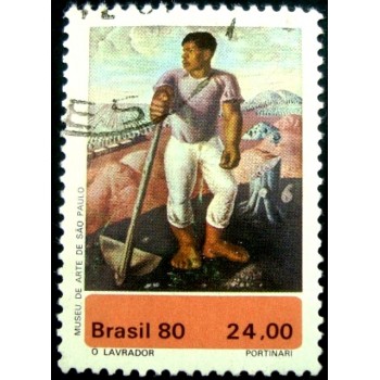 Imagem similar à do selo postal do Brasil de 1980 O Lavrador U