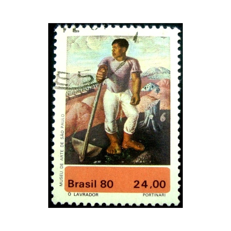 Imagem similar à do selo postal do Brasil de 1980 O Lavrador U