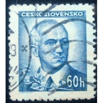 Imagem similar à do selo postal da Tchecoslováquia de 1945 Dr. Edvard Beneš U