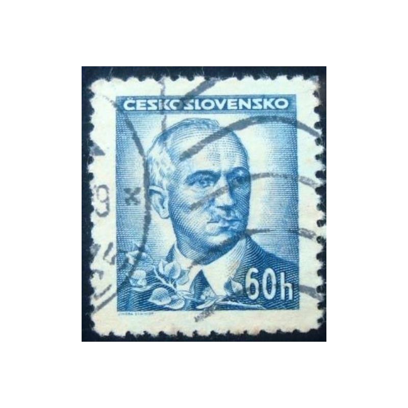 Imagem similar à do selo postal da Tchecoslováquia de 1945 Dr. Edvard Beneš U