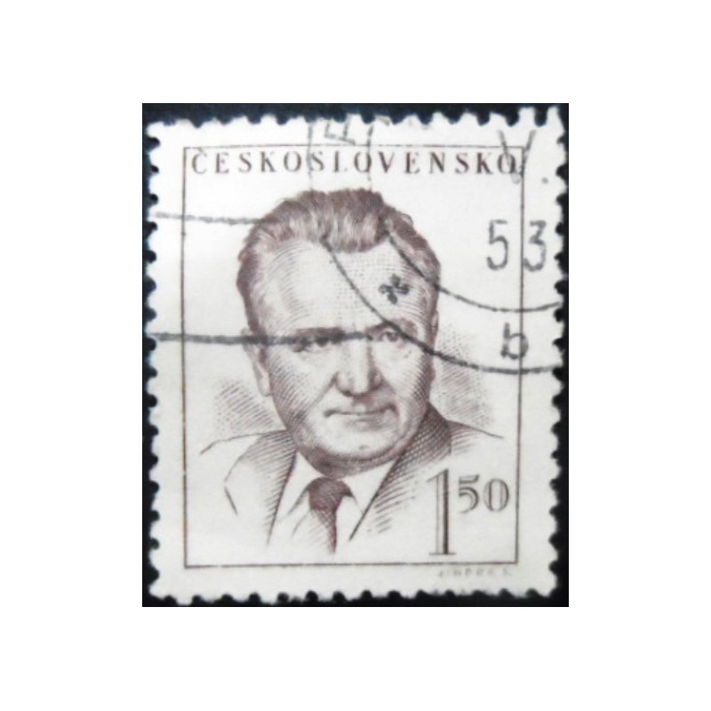 Selo postal da Tchecoslováquia de 1948 Klement Gottwald 1,50