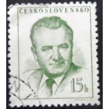 Selo postal da Tchecoslováquia de 1948 Klement Gottwald 15