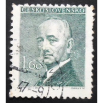 Selo postal da Tchecoslováquia de 1946 Dr. Edvard Beneš 1,60