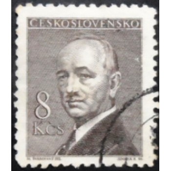 Selo postal da Tchecoslováquia de 1946 Dr. Edvard Beneš 8