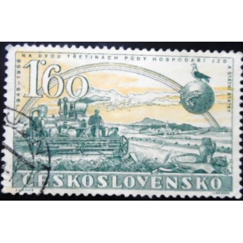 Selo postal da Tchecoslováquia de 1958 Harvester