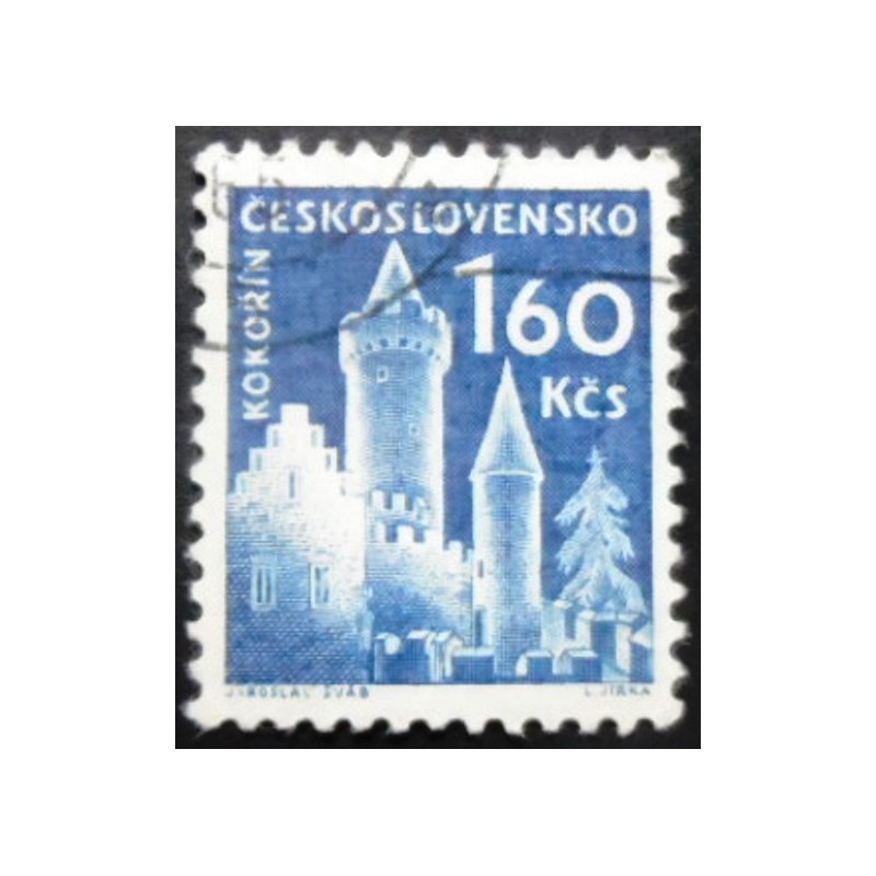 Imagem similar à do selo postal da Tchecoslováquia de 1960 Kokořín Castle