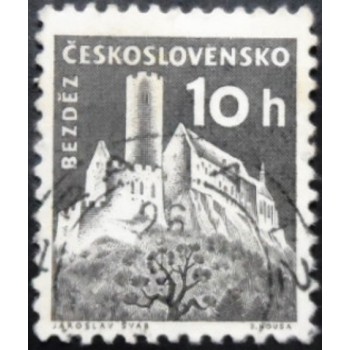 Selo postal da Tchecoslováquia de 1960 Bezděz Castle