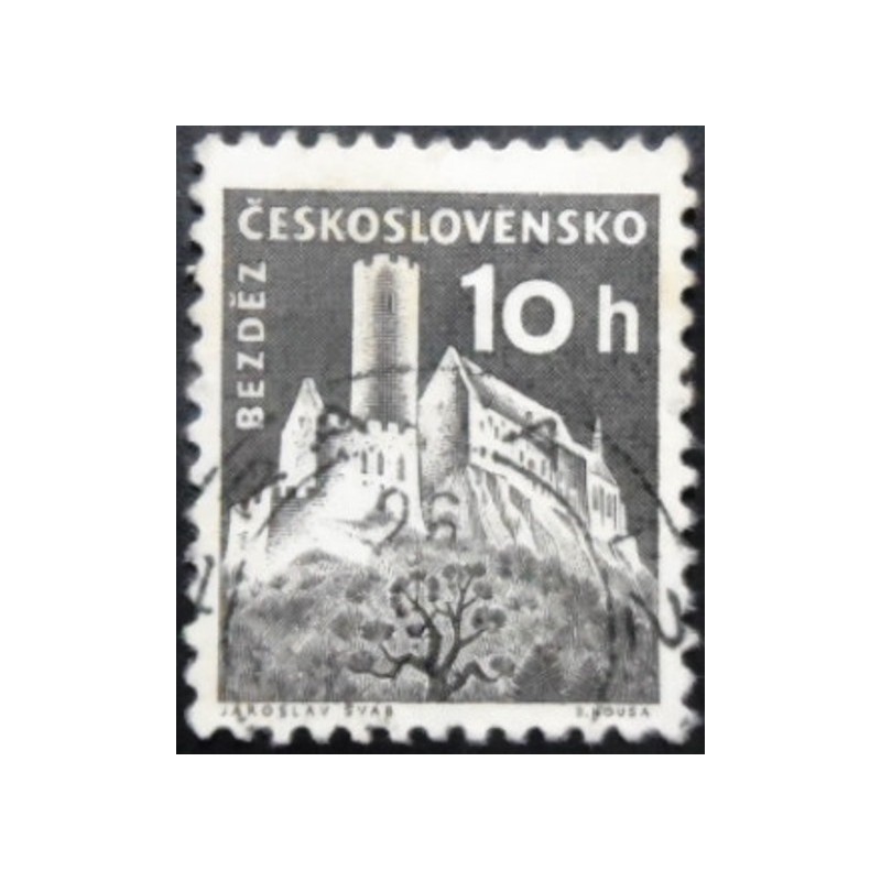 Selo postal da Tchecoslováquia de 1960 Bezděz Castle