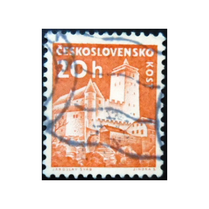 Imagem similar à do selo postal da Tchecoslováquia de 1960 Kost Castle