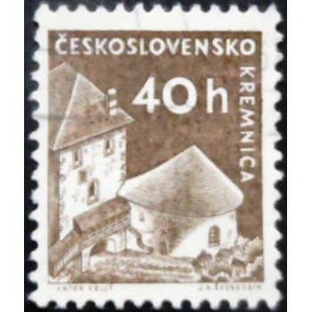 Selo postal da Tchecoslováquia de 1960 Kremnica Castle