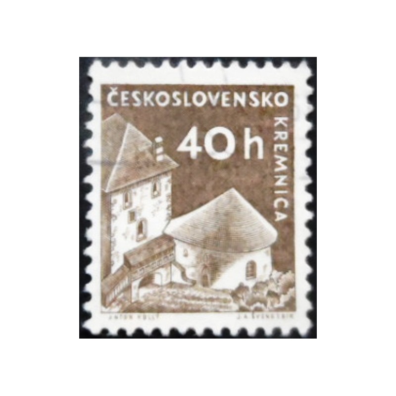 Selo postal da Tchecoslováquia de 1960 Kremnica Castle