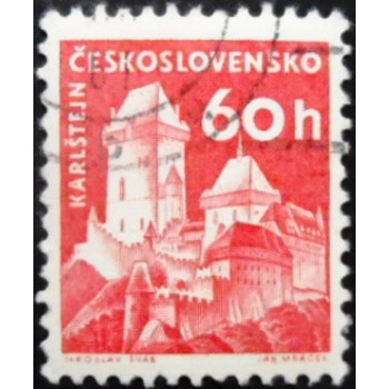 Selo postal da Tchecoslováquia de 1960 Karlštejn Castle