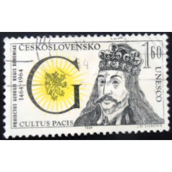 Selo postal da Tchecoslováquia de 1964 King Georgii of Poděbrad