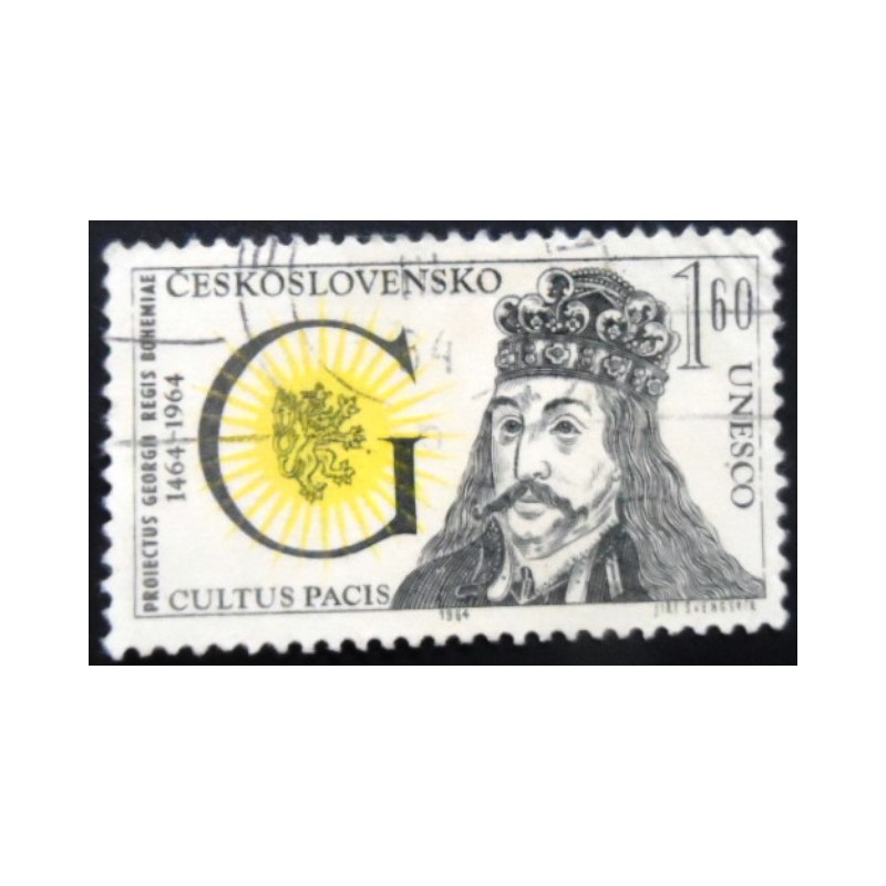 Selo postal da Tchecoslováquia de 1964 King Georgii of Poděbrad