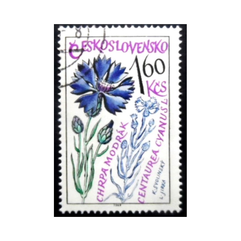 Selo postal da Tchecoslováquia de 1964 Marsh gentian