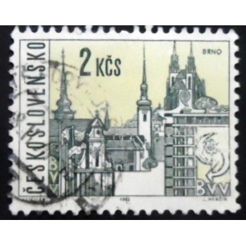 Selo postal da Tchecoslováquia de 1965 Brno