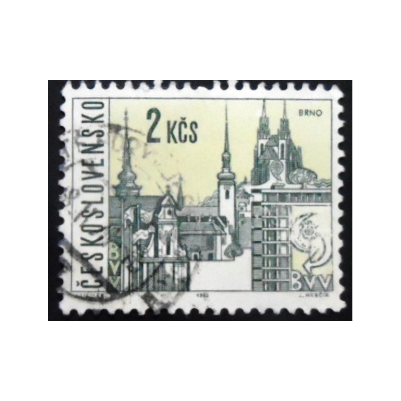 Selo postal da Tchecoslováquia de 1965 Brno