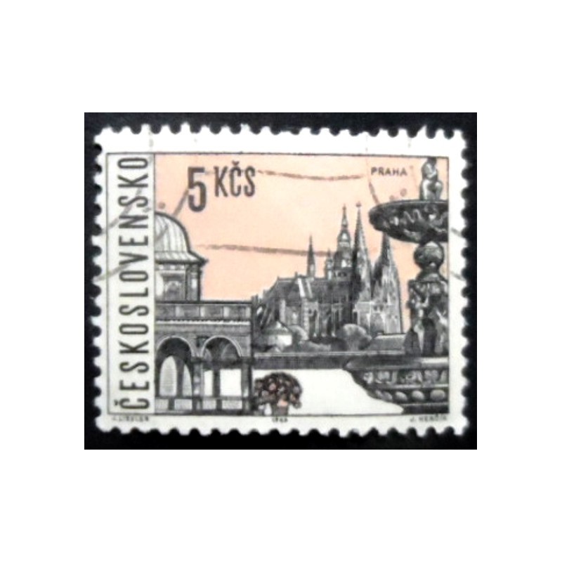 Selo postal da Tchecoslováquia de 1965 Prague