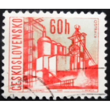 Selo postal da Tchecoslováquia de 1966 Ostrava