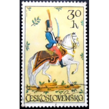 Selo postal da Tchecoslováquia de 1972 Hussar